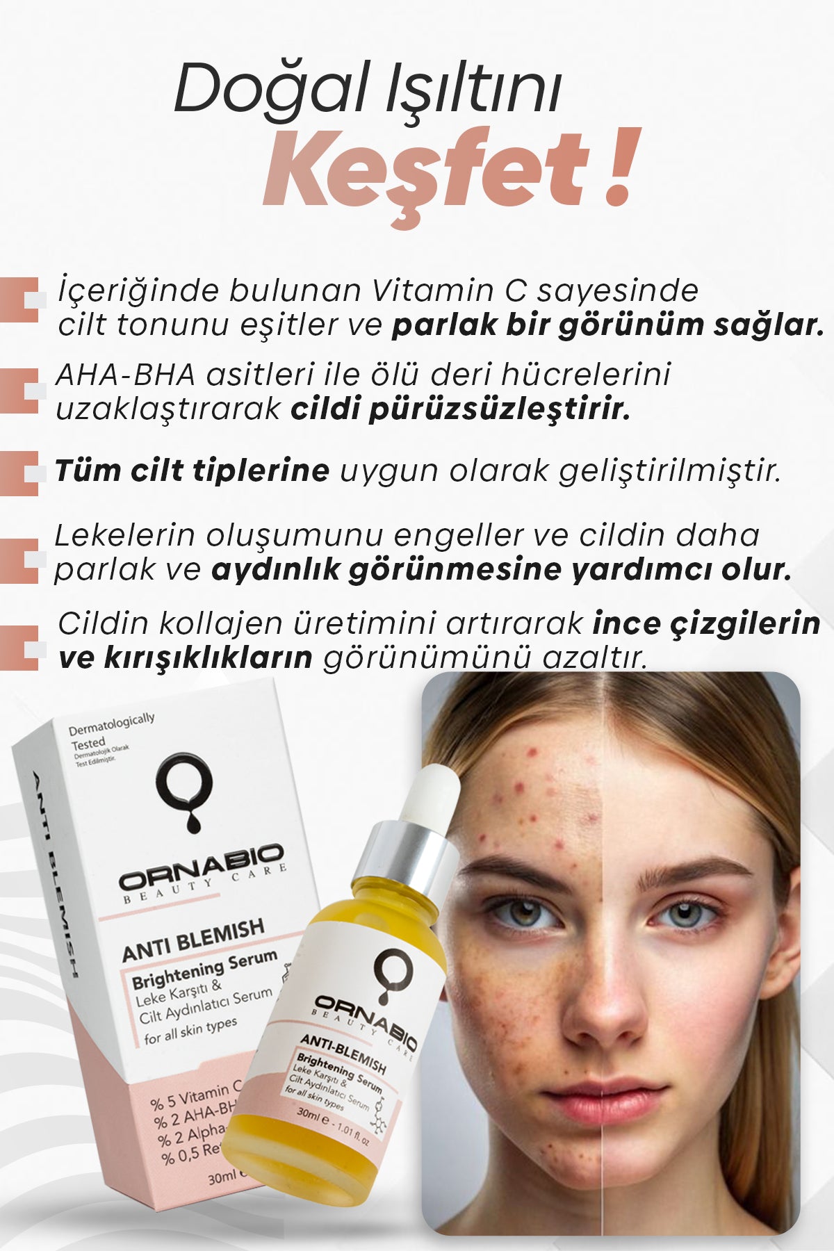 Ornabio Anti-Blemish Leke Karşıtı & Cilt Aydınlatıcı Bakım Serumu