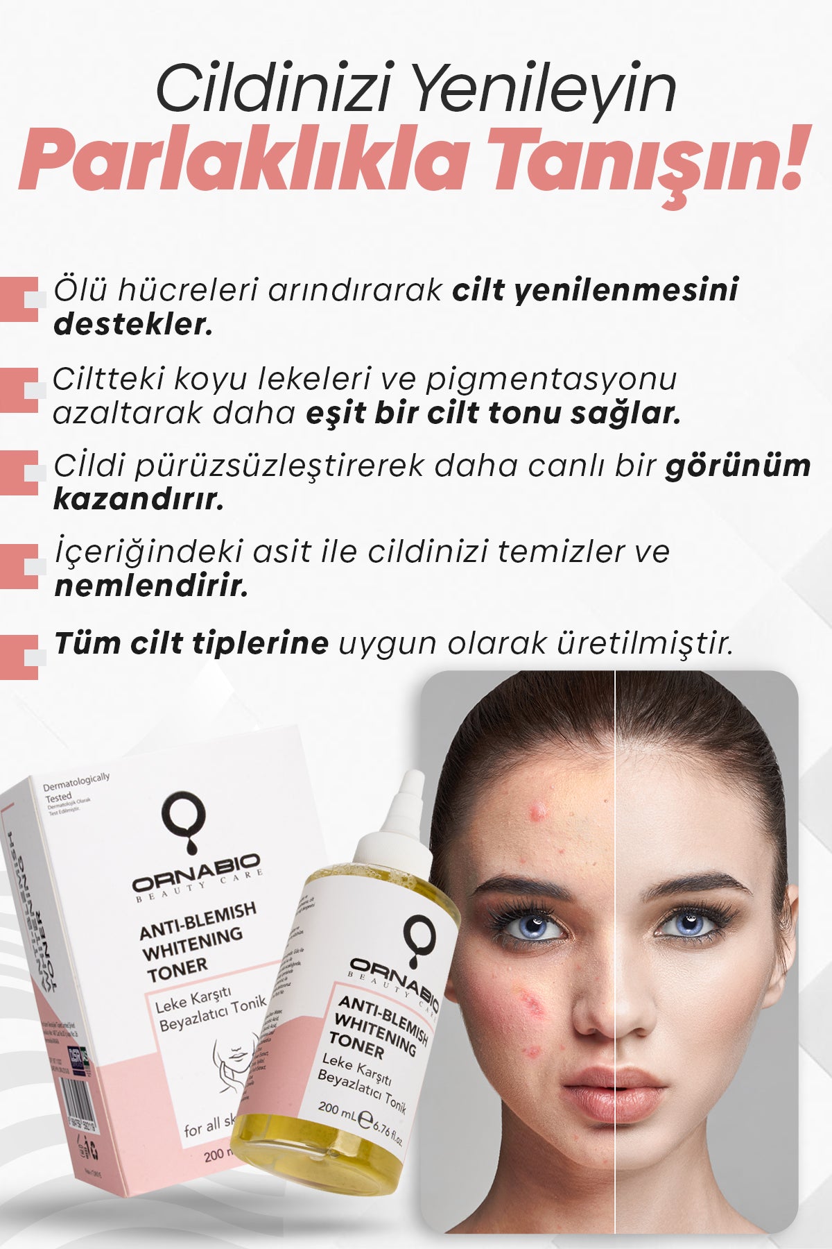 Leke Karşıtı Cilt Beyazlatıcı Tonik 200ml Glycolic